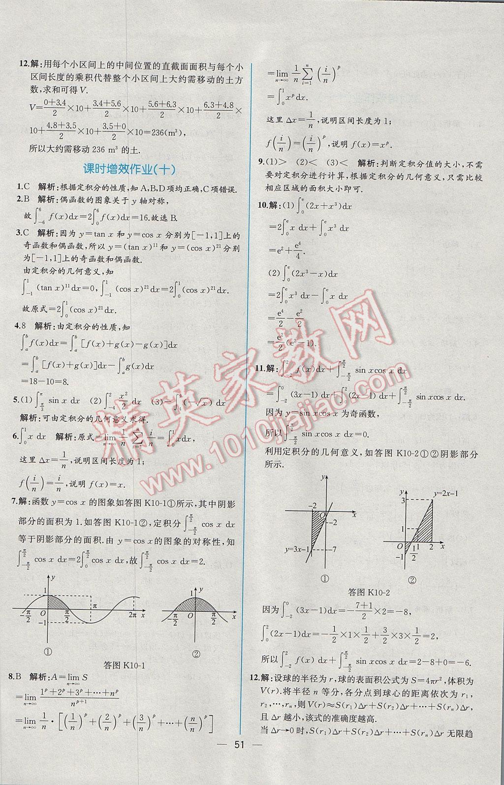 同步導(dǎo)學(xué)案課時練數(shù)學(xué)選修2-2人教A版 課時增效作業(yè)答案第53頁