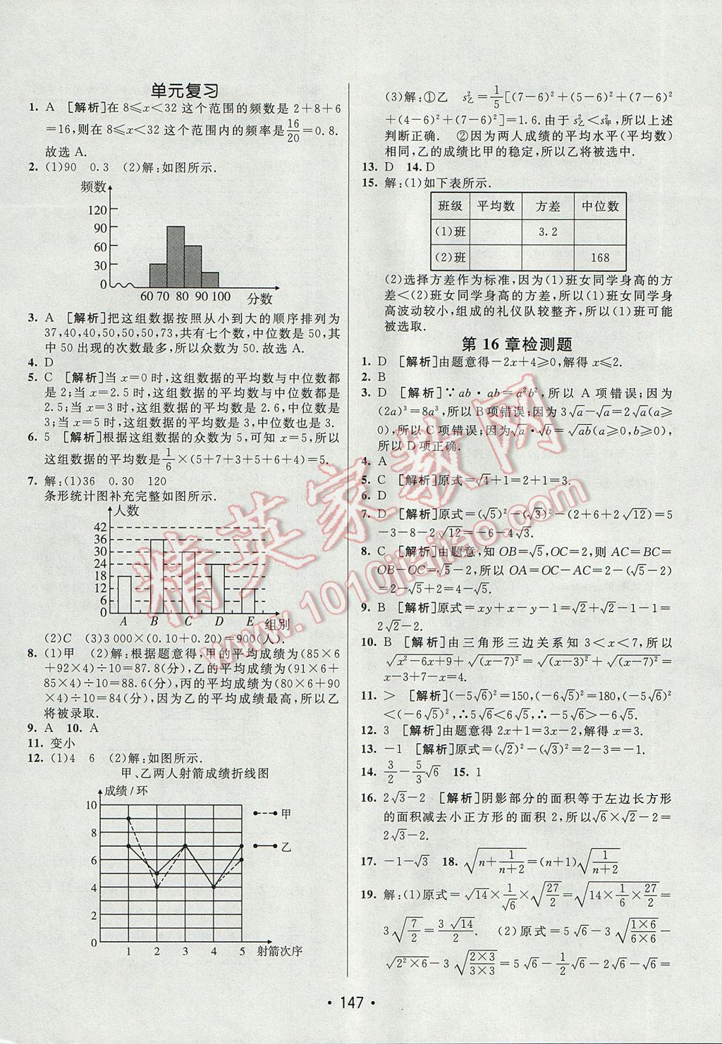 2017年同行學(xué)案學(xué)練測八年級數(shù)學(xué)下冊滬科版 參考答案第27頁