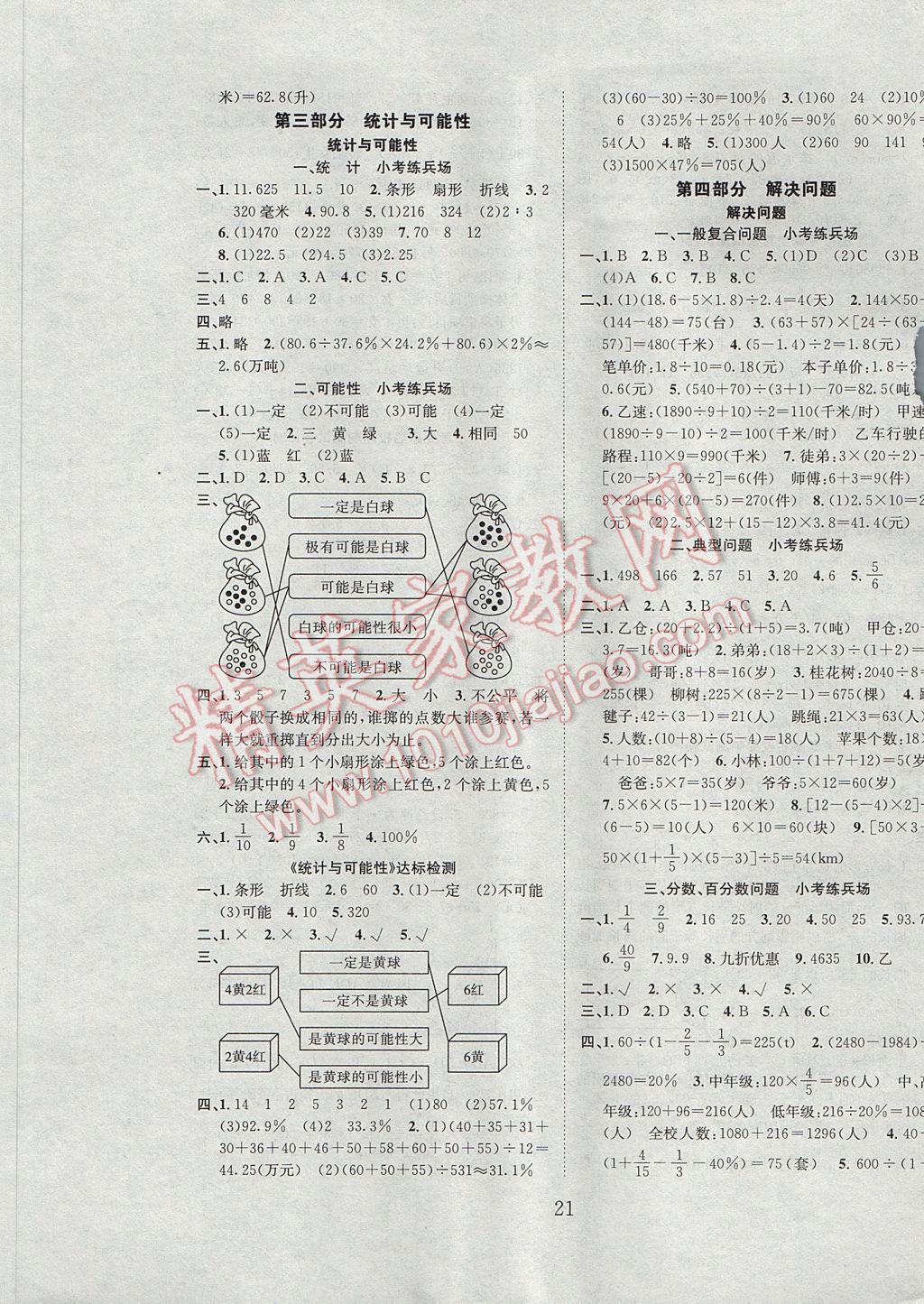 2017年海淀黃岡小考專家小學(xué)畢業(yè)總復(fù)習(xí)數(shù)學(xué) 參考答案第5頁