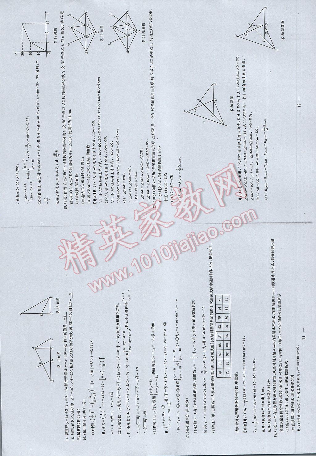 2017年初中數(shù)學(xué)每周過(guò)手最佳方案八年級(jí)下冊(cè) 參考答案第64頁(yè)