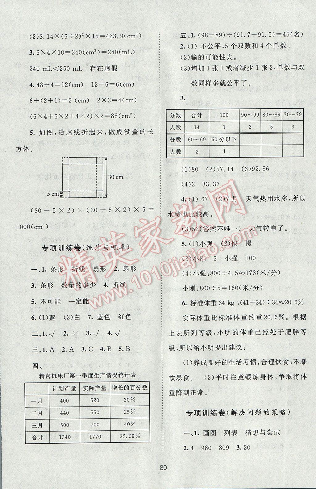 2017年新課標(biāo)單元測(cè)試卷六年級(jí)數(shù)學(xué)下冊(cè)北師大版 參考答案第8頁(yè)