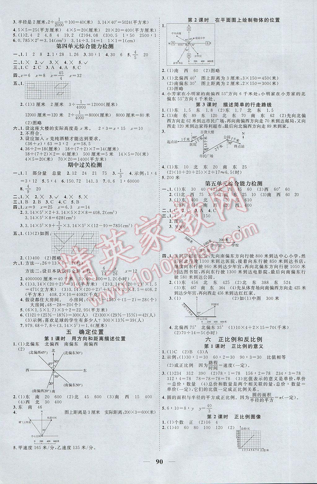 2017年陽光課堂課時優(yōu)化作業(yè)六年級數(shù)學下冊蘇教版 參考答案第4頁