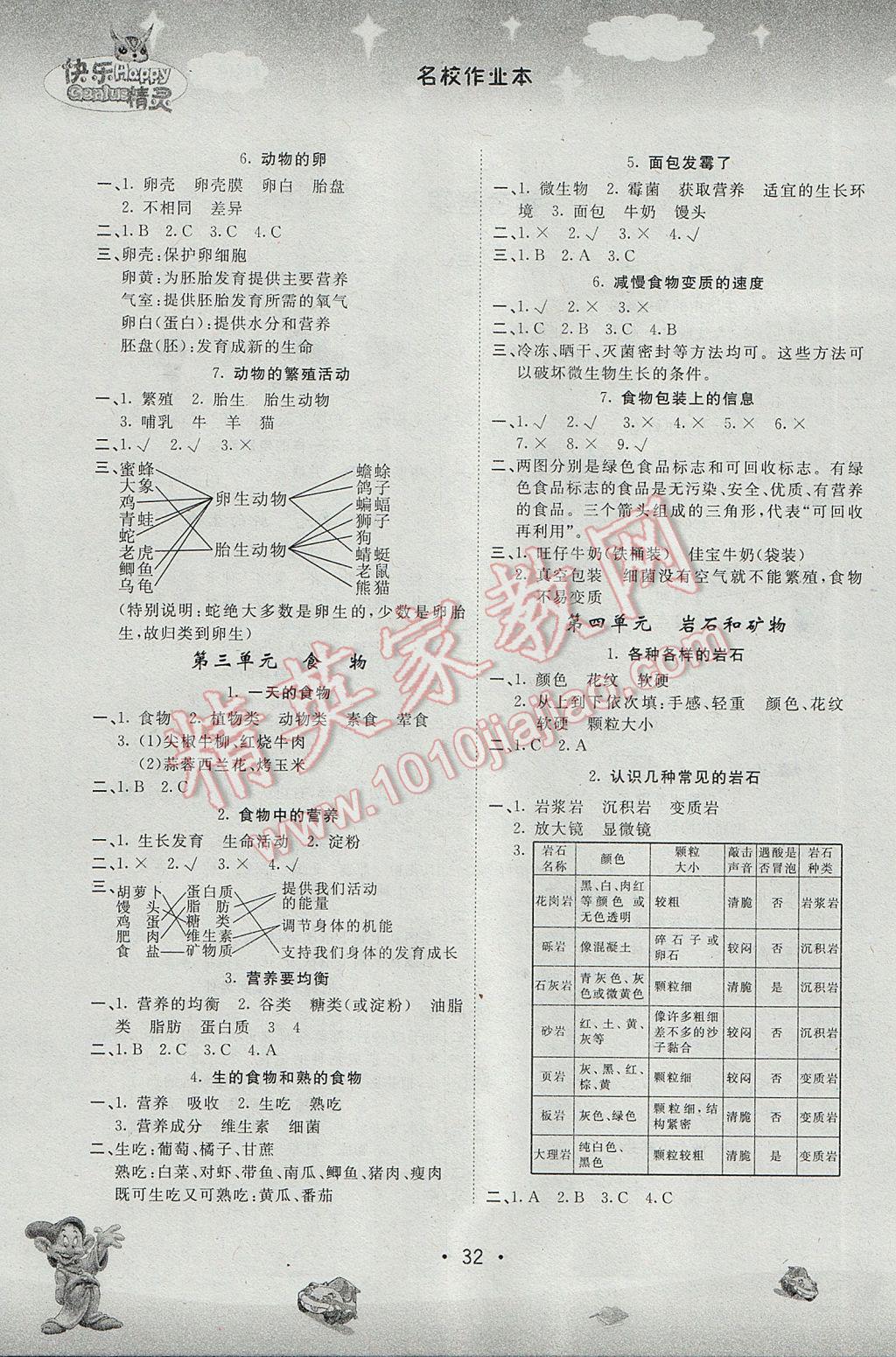 2017年名校作業(yè)本四年級(jí)科學(xué)下冊(cè)教科版 參考答案第2頁(yè)