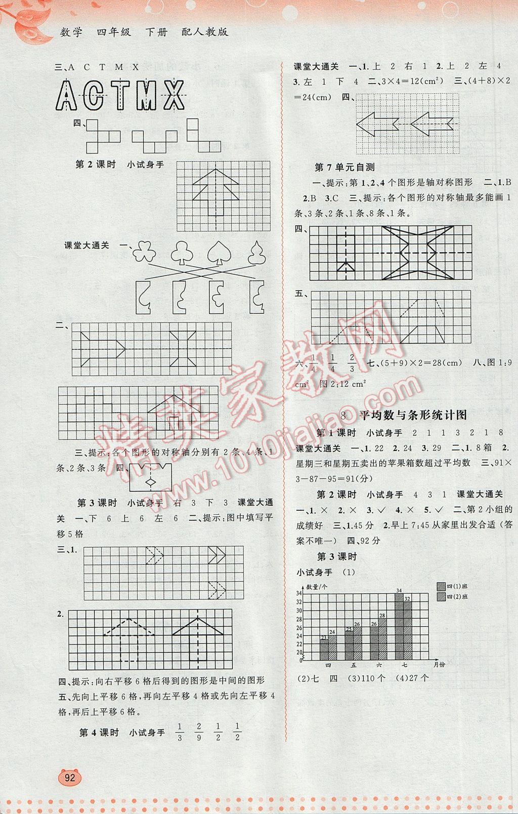 2017年新課程學(xué)習(xí)與測(cè)評(píng)同步學(xué)習(xí)四年級(jí)數(shù)學(xué)下冊(cè)人教版 參考答案第6頁(yè)