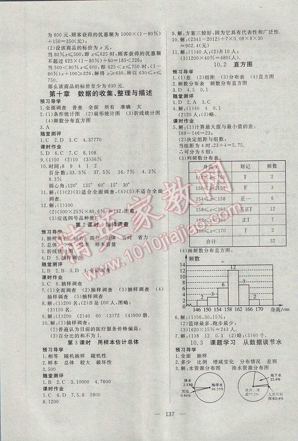 2017年351高效课堂导学案七年级数学下册人教版 参考答案第13页