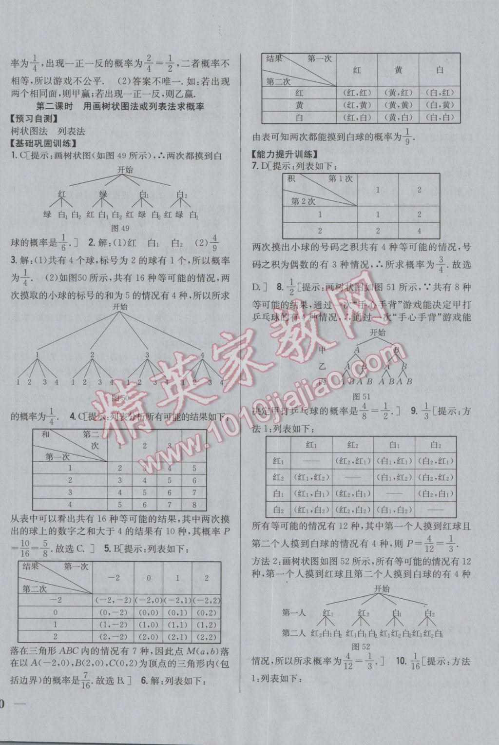 2017年全科王同步課時(shí)練習(xí)九年級(jí)數(shù)學(xué)下冊(cè)滬科版 參考答案第16頁(yè)