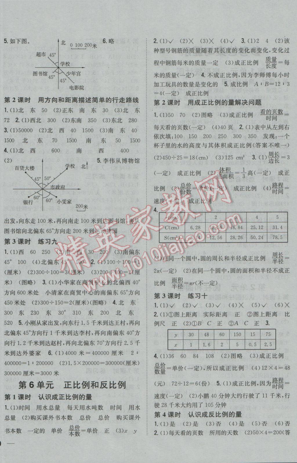 2017年全科王同步课时练习六年级数学下册江苏版 参考答案第4页