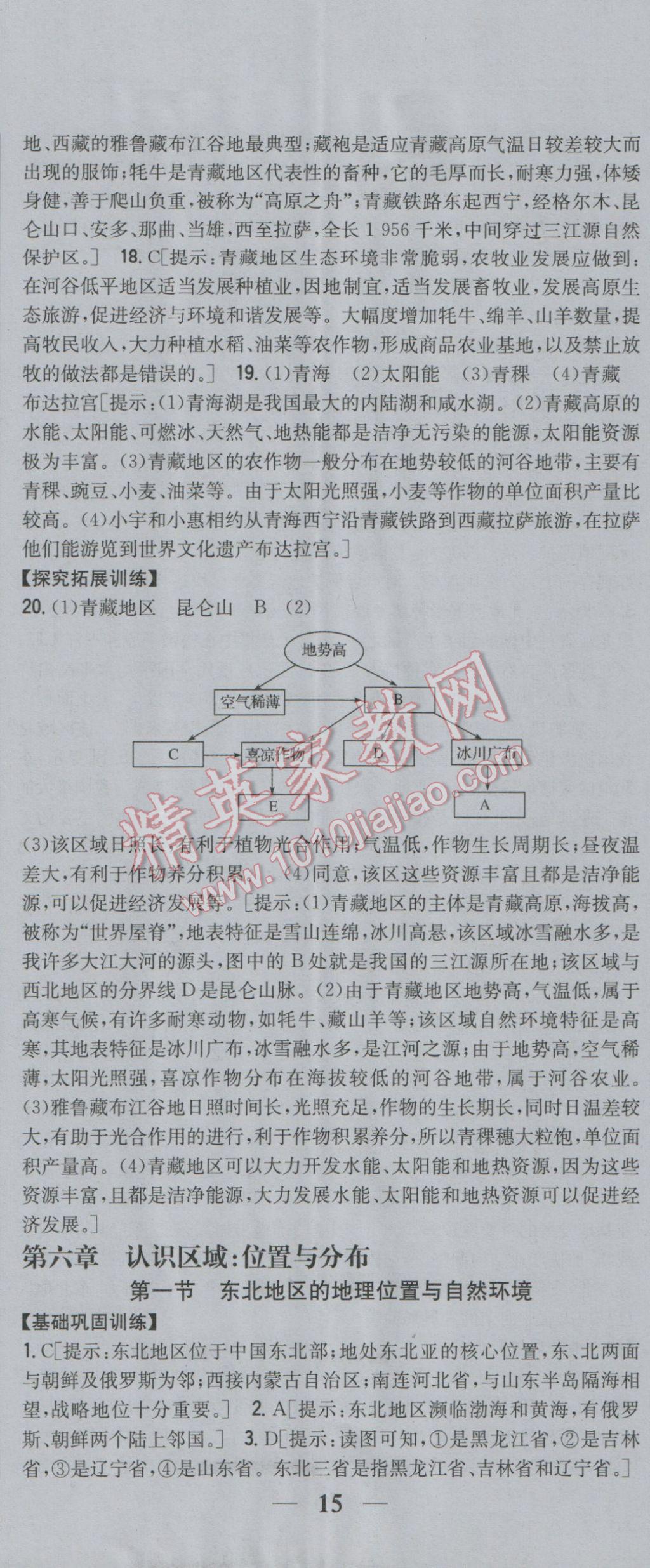 2017年全科王同步課時練習(xí)八年級地理下冊湘教版 參考答案第8頁