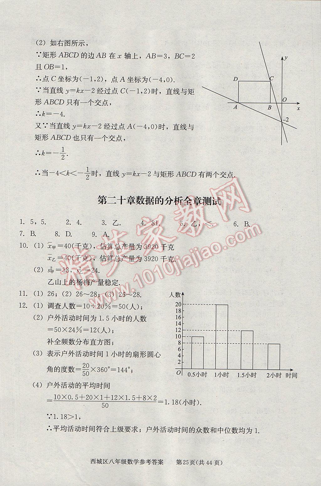 2017年學(xué)習(xí)探究診斷八年級數(shù)學(xué)下冊 參考答案第25頁