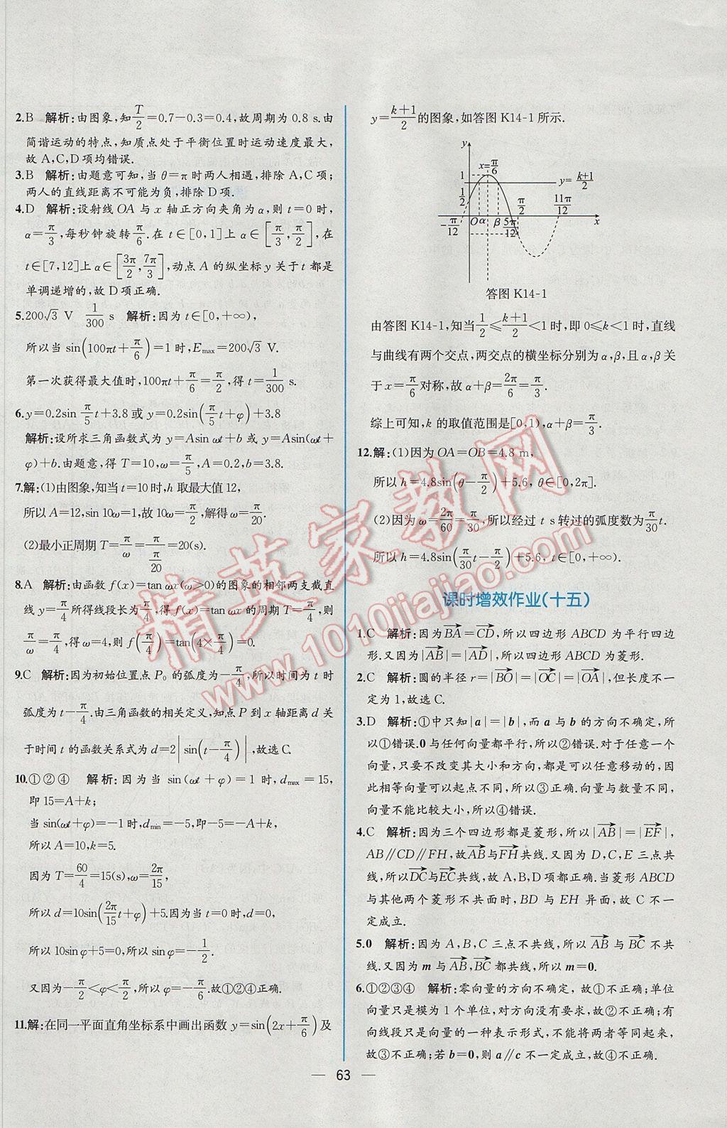 2016年同步導(dǎo)學(xué)案課時練數(shù)學(xué)必修4人教A版 課時增效作業(yè)答案第57頁