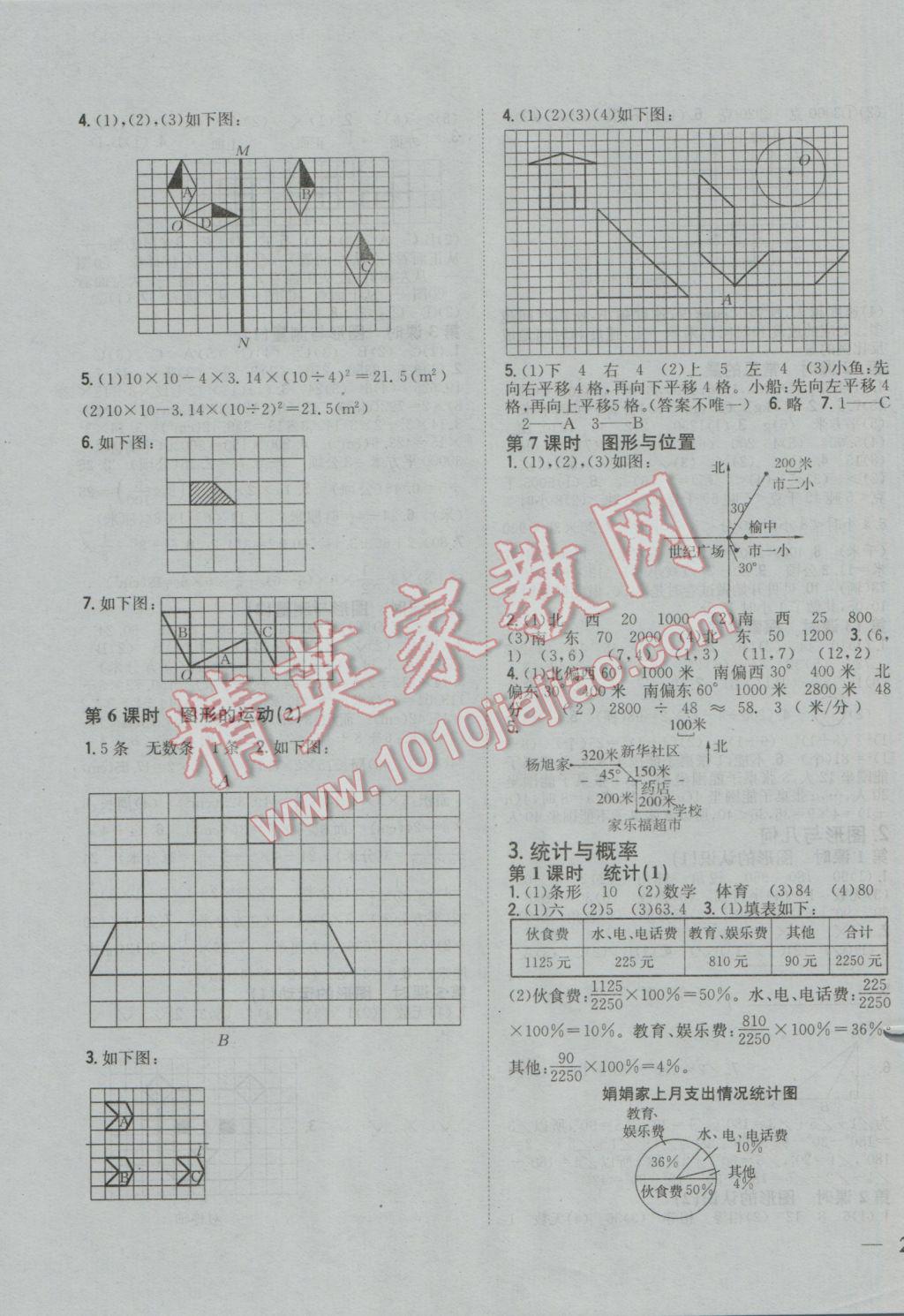 2017年全科王同步課時練習(xí)六年級數(shù)學(xué)下冊北師大版 參考答案第7頁