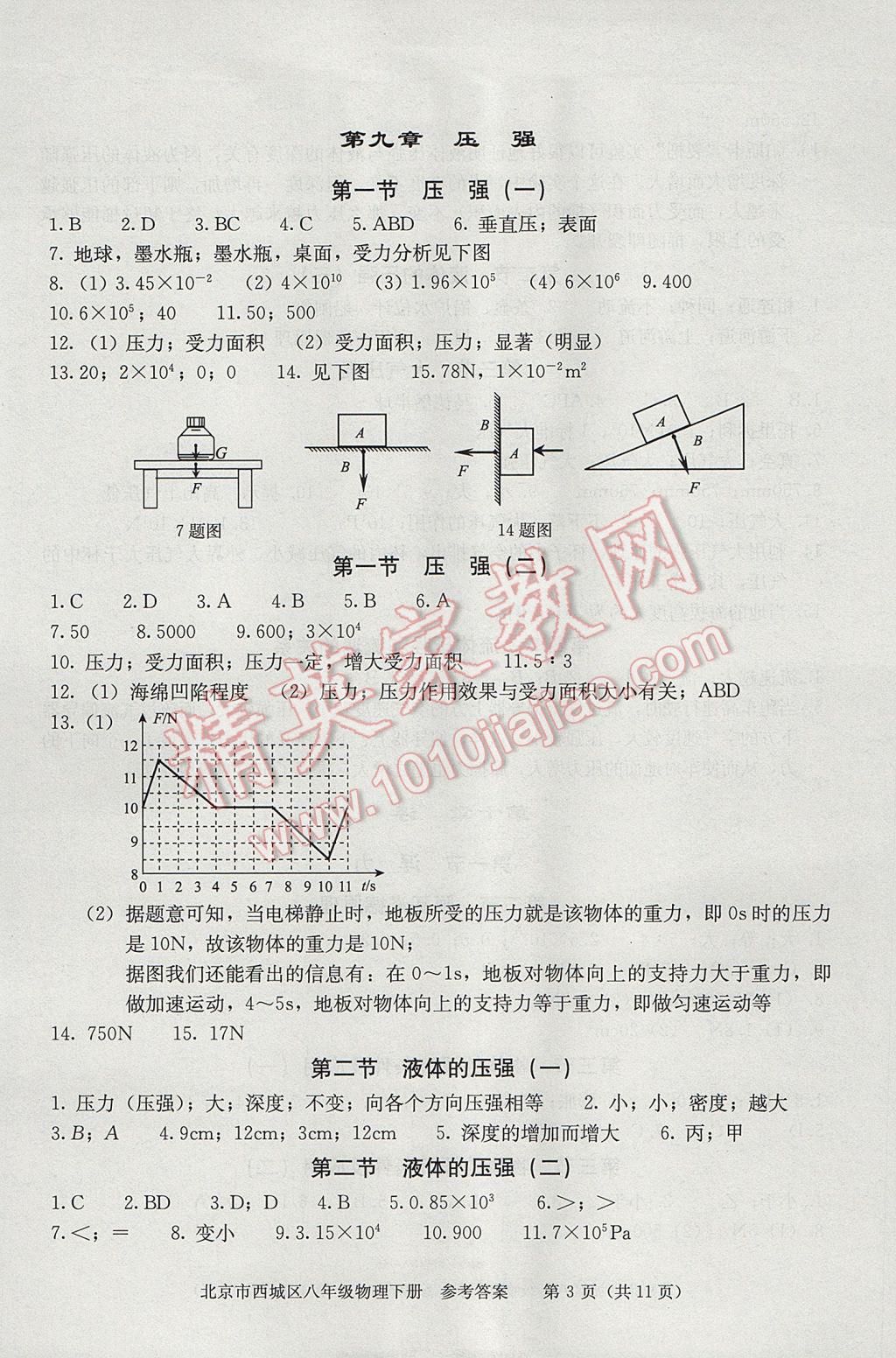 2017年學習探究診斷八年級物理下冊 參考答案第3頁