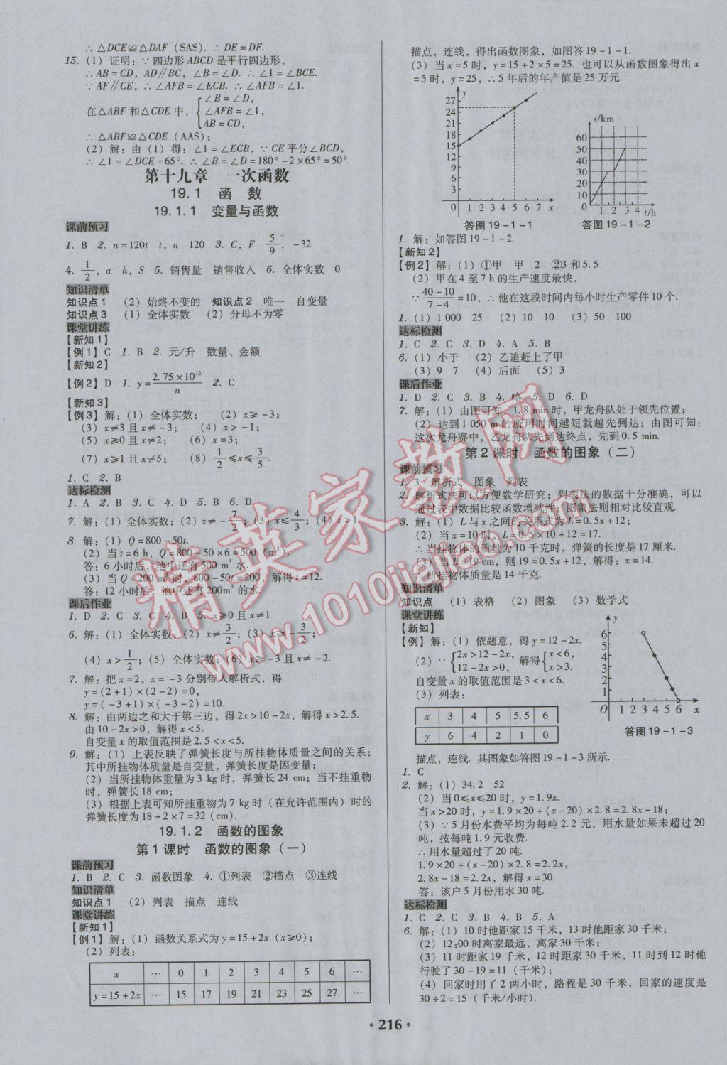 2017年百年学典广东学导练八年级数学下册人教版 参考答案第10页