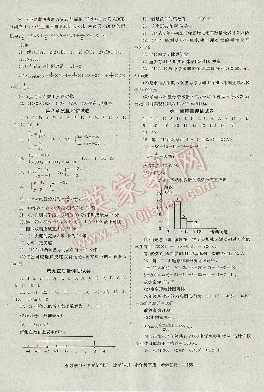 2017年全效學習七年級數(shù)學下冊人教版 參考答案第16頁