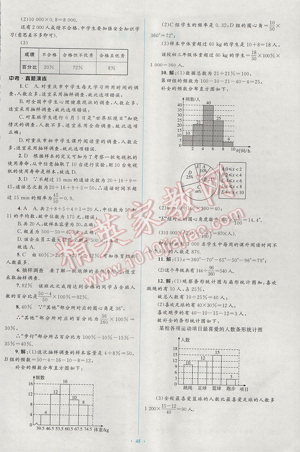 2017年新課標初中同步學習目標與檢測七年級數(shù)學下冊人教版 參考答案第31頁