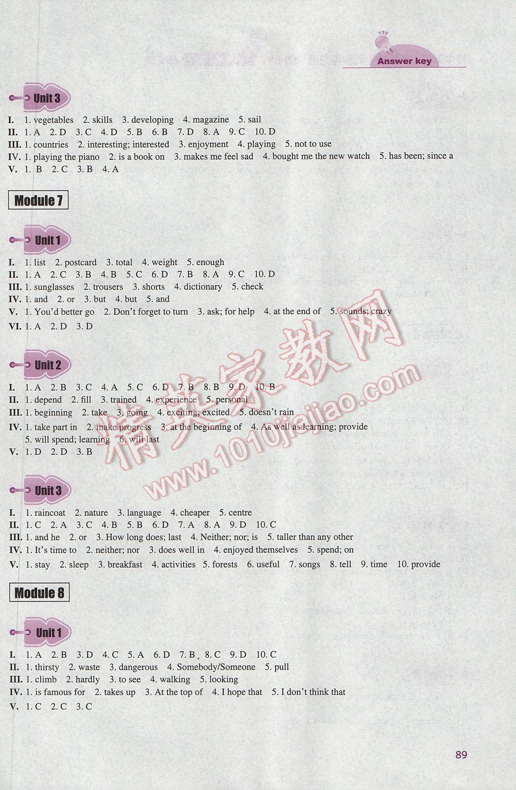 2017年初中英語青蘋果同步練習(xí)冊(cè)八年級(jí)下冊(cè) 參考答案第5頁