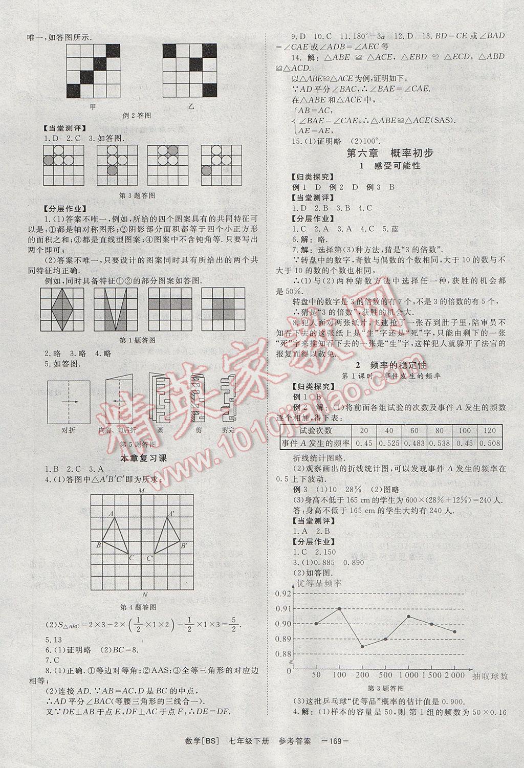 2017年全效學(xué)習(xí)七年級數(shù)學(xué)下冊北師大版 參考答案第13頁