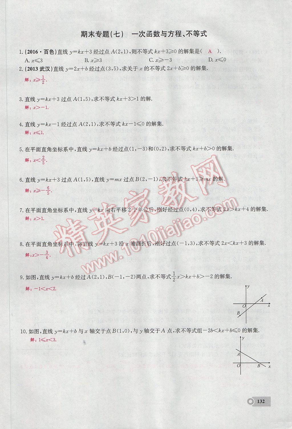 2017年思維新觀察八年級(jí)數(shù)學(xué)下冊(cè) 期末復(fù)習(xí)專題第7頁(yè)