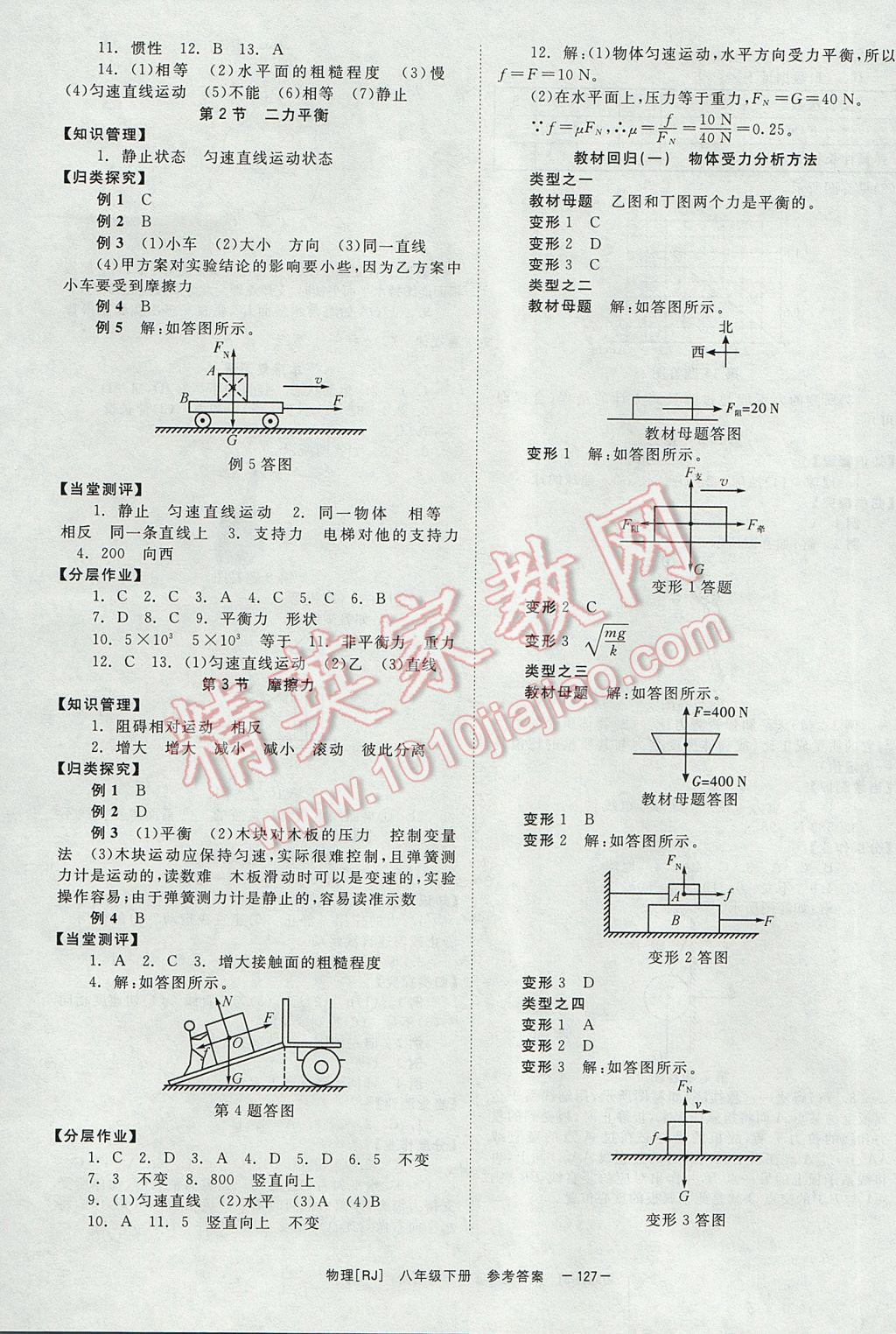 2017年全效學(xué)習(xí)八年級(jí)物理下冊(cè)人教版 參考答案第3頁(yè)