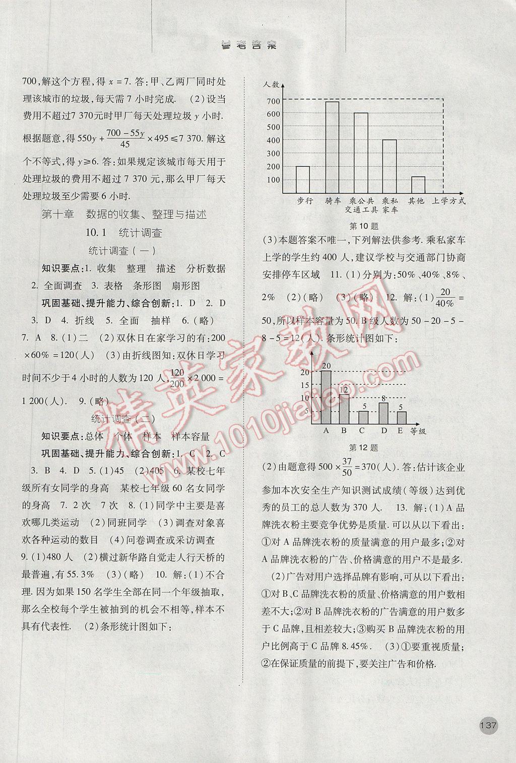 2017年同步训练七年级数学下册人教版河北人民出版社 参考答案第14页