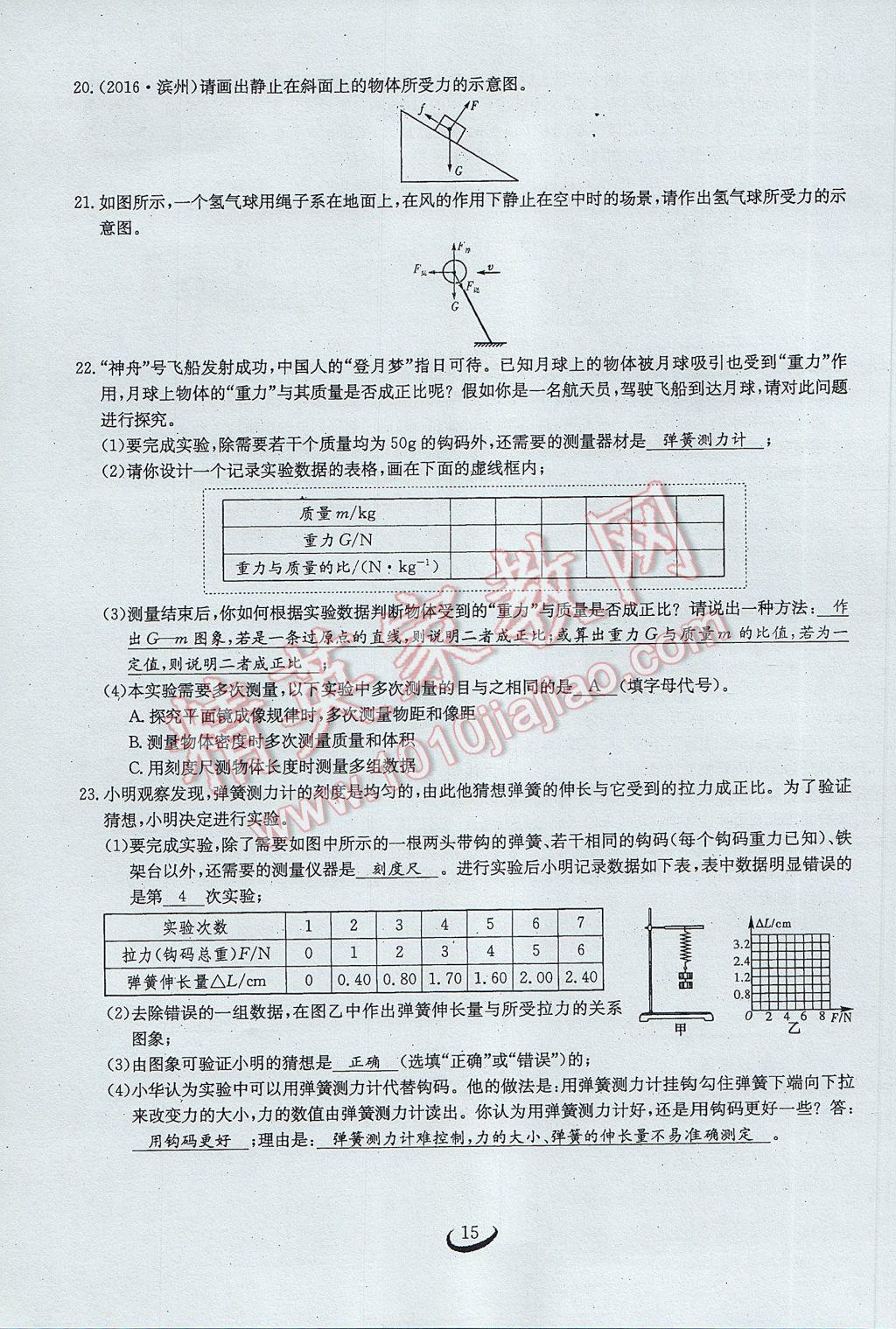 2017年思維新觀察八年級(jí)物理下冊(cè) 第七章 力第15頁