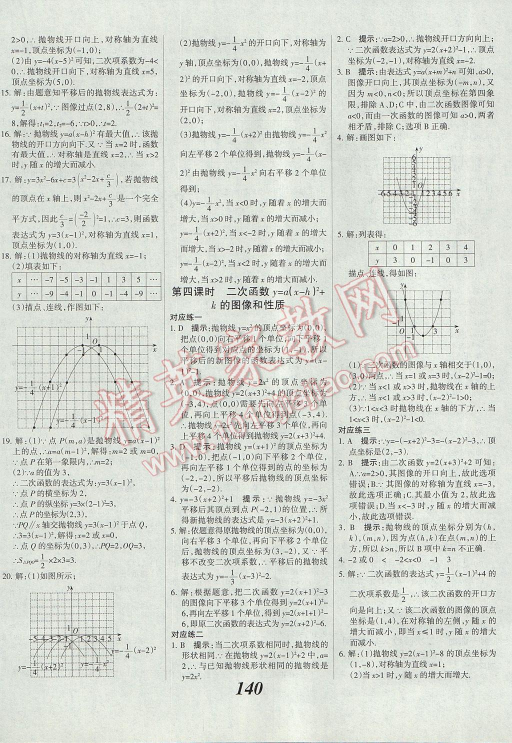 2017年全優(yōu)課堂考點(diǎn)集訓(xùn)與滿分備考九年級(jí)數(shù)學(xué)全一冊(cè)下冀教版 參考答案第16頁