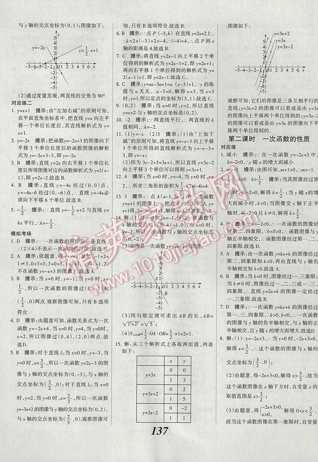 2017年全优课堂考点集训与满分备考八年级数学下册冀教版 参考答案第17页