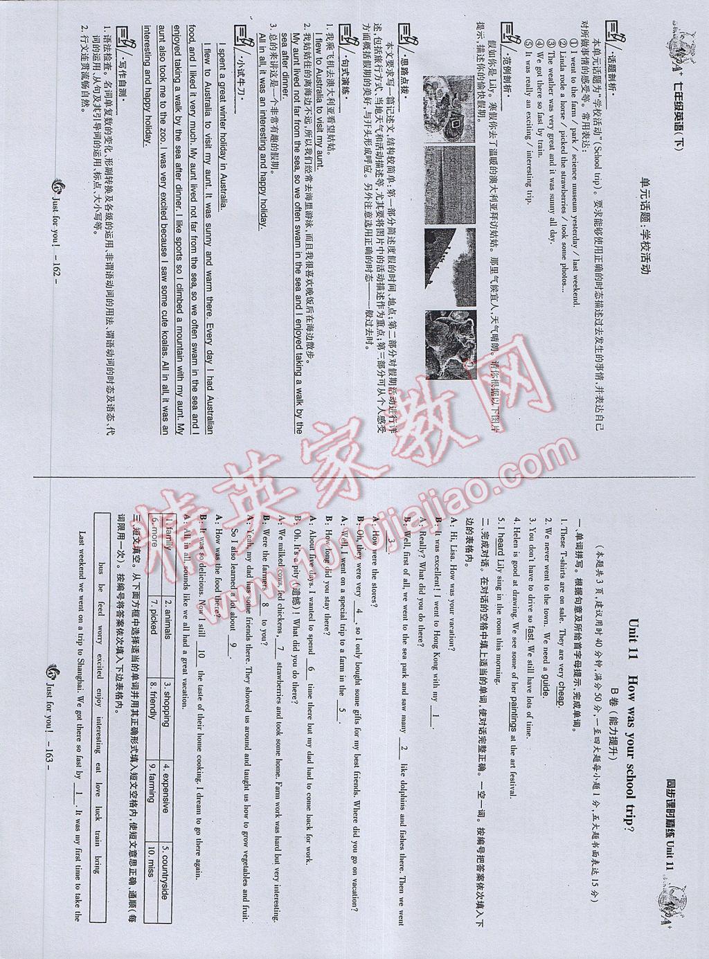 2017年蓉城课堂给力A加七年级英语下册 参考答案第83页