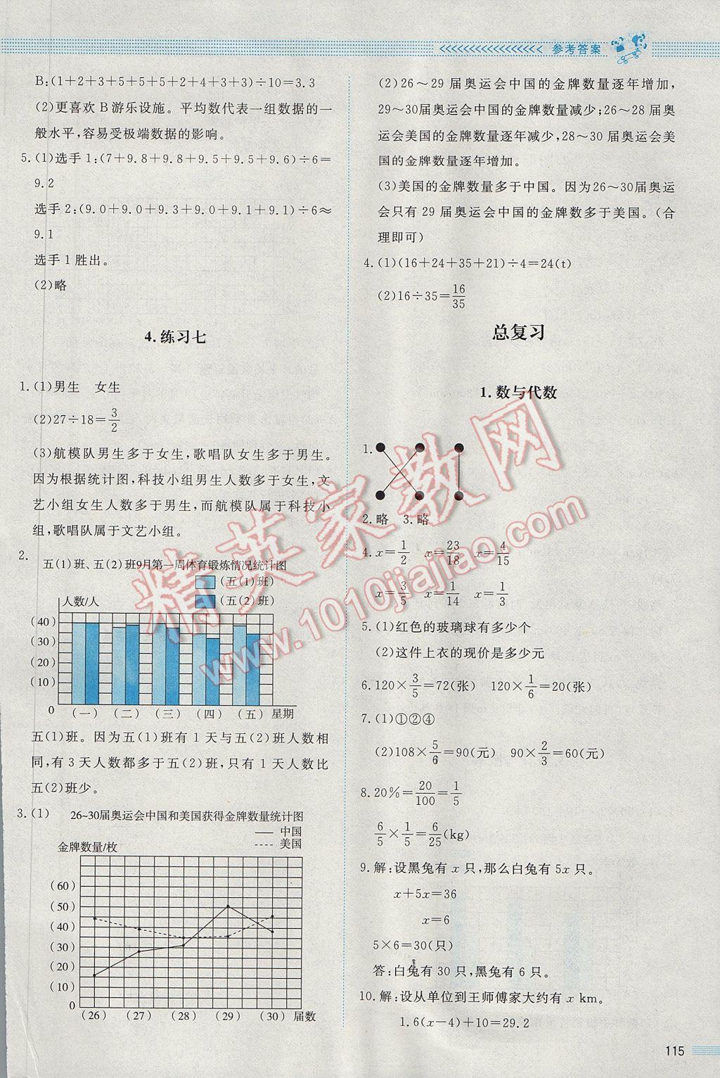 2017年課堂精練五年級(jí)數(shù)學(xué)下冊(cè)北師大版 參考答案第19頁