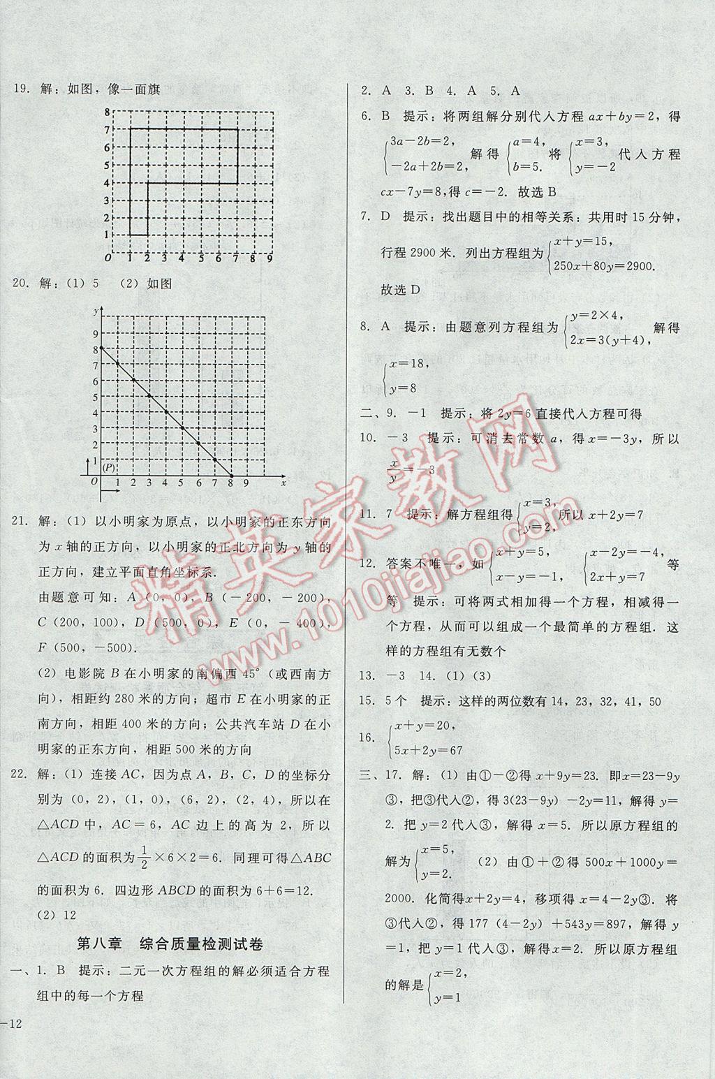 2017年勝券在握打好基礎金牌作業(yè)本七年級數(shù)學下冊人教版 參考答案第24頁