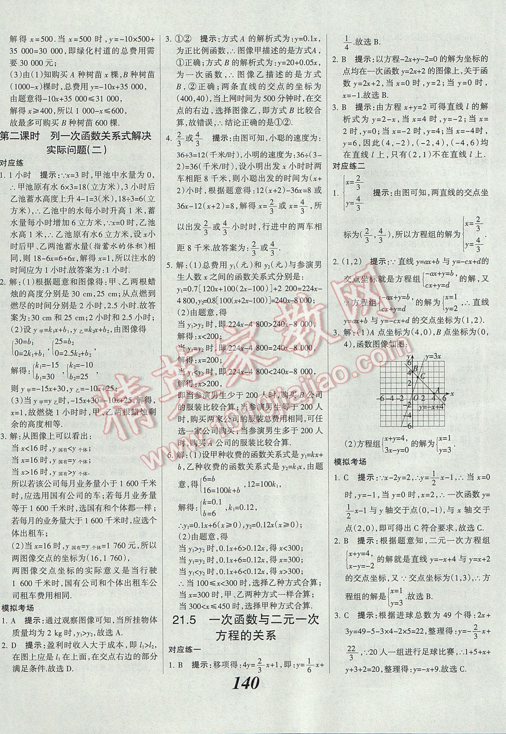 2017年全优课堂考点集训与满分备考八年级数学下册冀教版 参考答案第20页