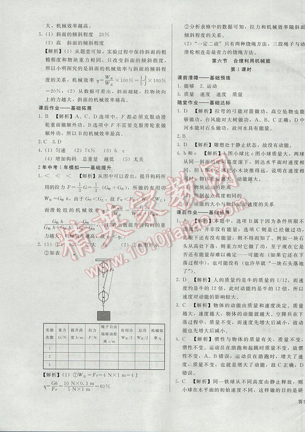 2017年胜券在握打好基础金牌作业本八年级物理下册沪科版 参考答案第19页