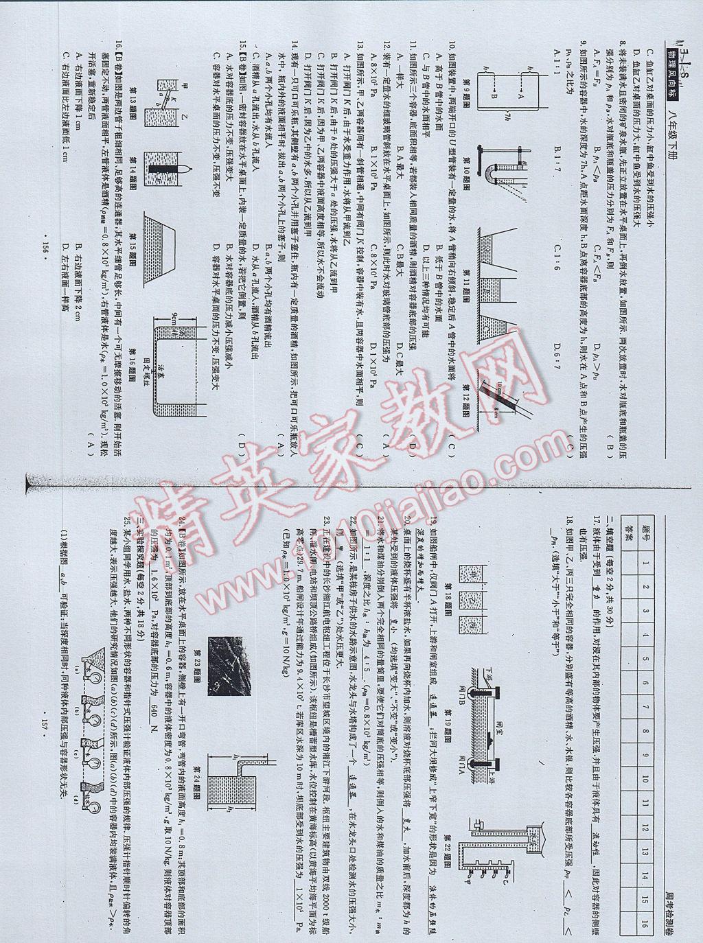 2017年物理風向標八年級下冊 參考答案第80頁