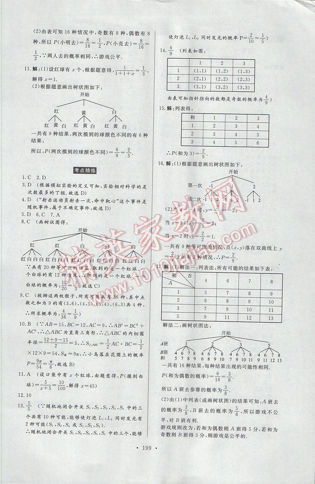 2017年云南省學(xué)業(yè)水平考試初中總復(fù)習(xí)風(fēng)向標(biāo)數(shù)學(xué) 參考答案第45頁