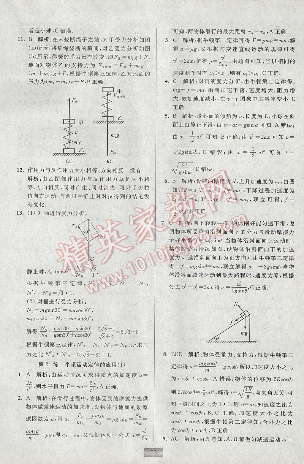 小題狂做高中物理必修1教科版 參考答案第33頁