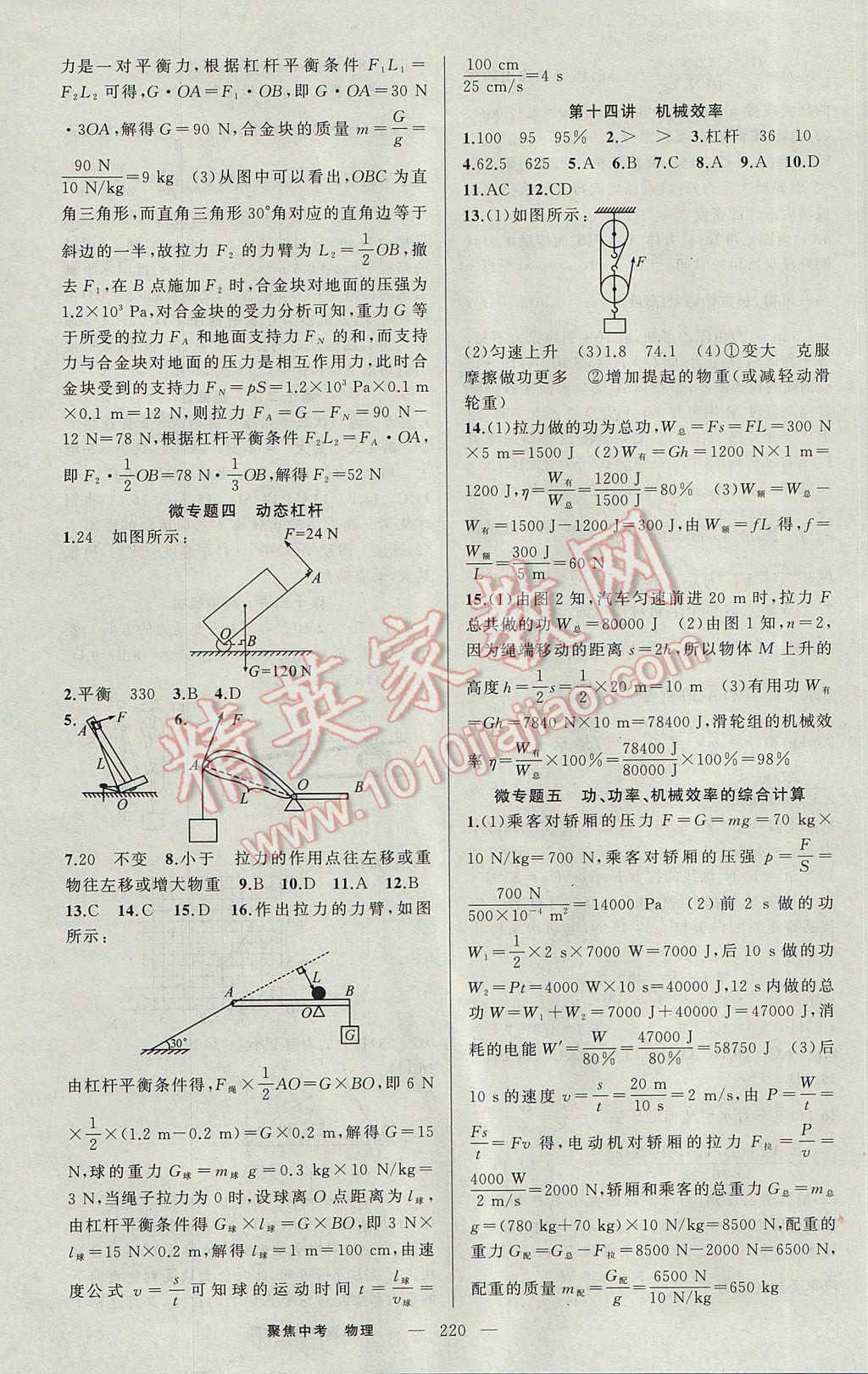 2017年聚焦中考物理河南專版 參考答案第11頁