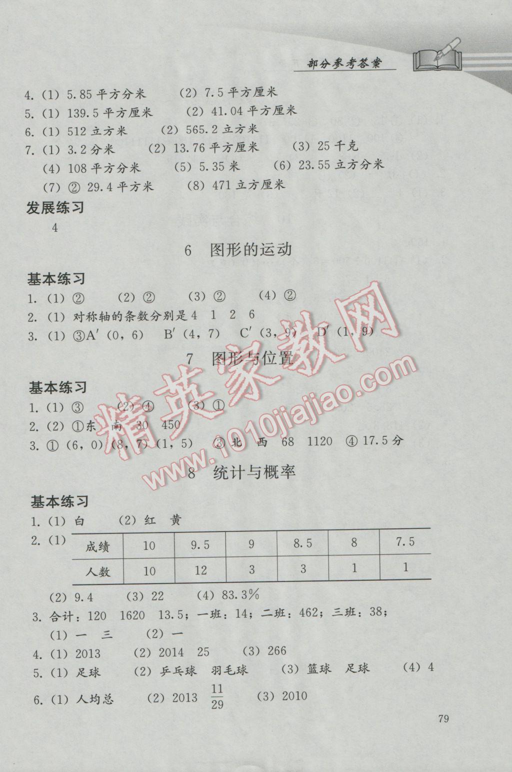 2017年學(xué)習(xí)探究診斷小學(xué)數(shù)學(xué)六年級(jí)下冊(cè)人教版 參考答案第11頁