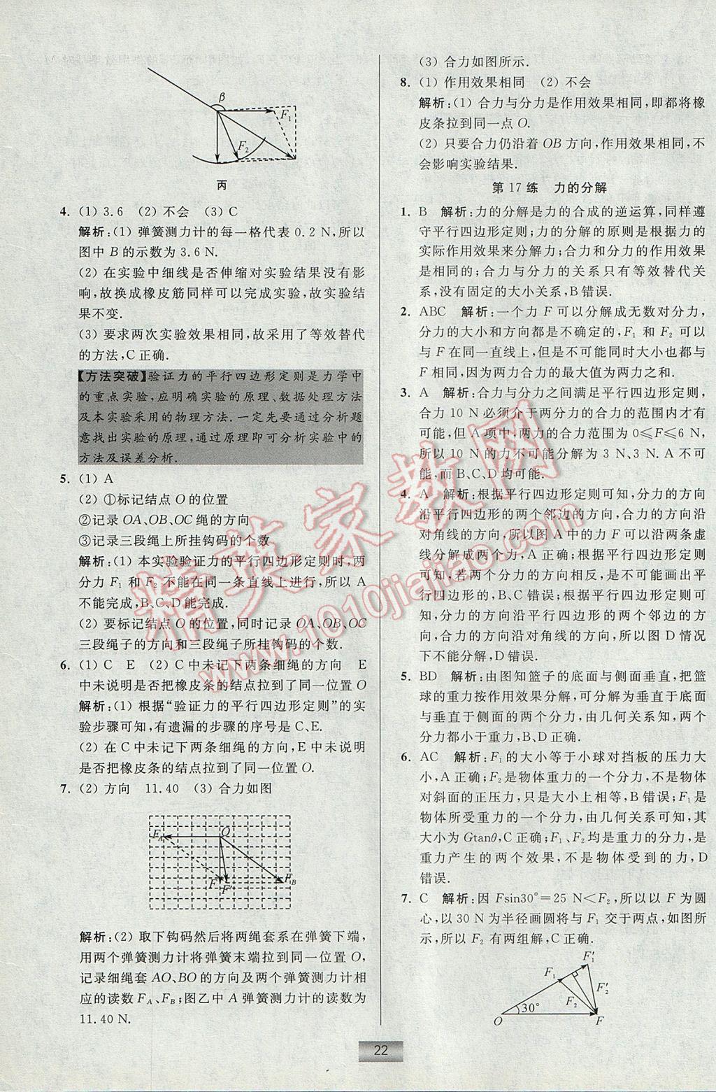 小題狂做高中物理必修1教科版 參考答案第22頁