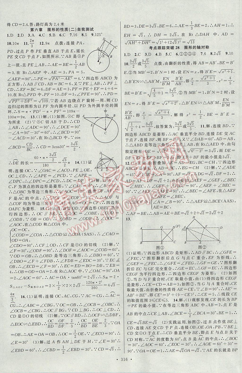 2017年聚焦中考數(shù)學(xué)河南專版 參考答案第44頁