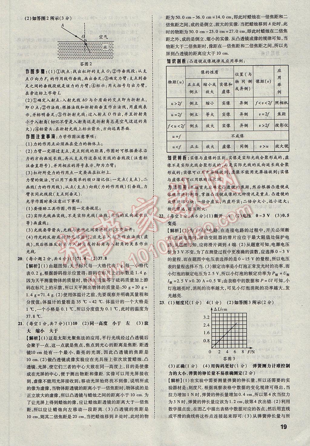 2017年云南中考方舟真题超详解物理 参考答案第18页