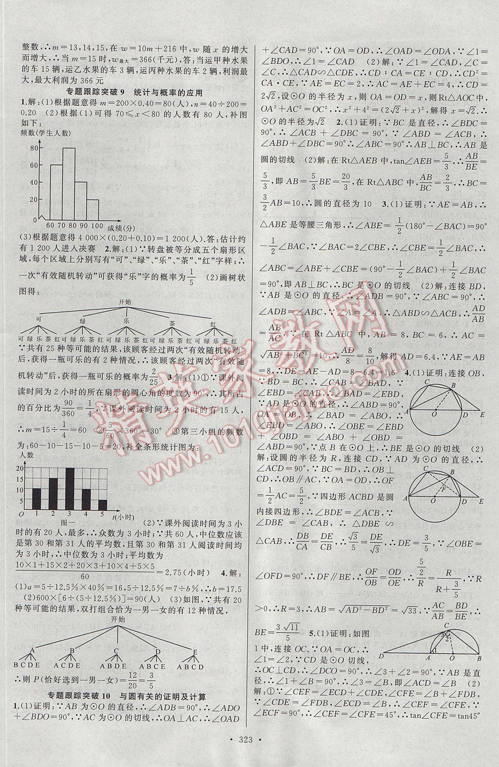 2017年聚焦中考数学河南专版 参考答案第51页