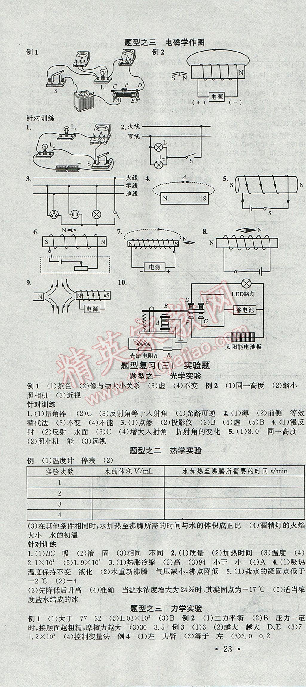 2017年云南火線100天中考滾動復(fù)習(xí)法物理 參考答案第10頁