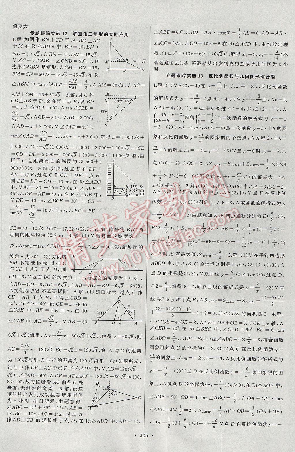 2017年聚焦中考數(shù)學(xué)河南專版 參考答案第53頁