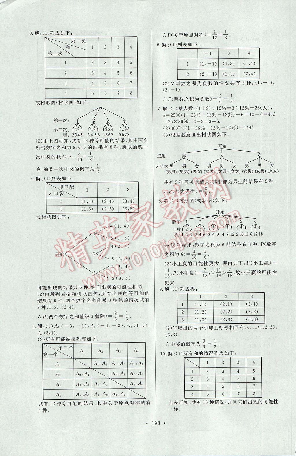 2017年云南省學(xué)業(yè)水平考試初中總復(fù)習(xí)風(fēng)向標(biāo)數(shù)學(xué) 參考答案第44頁