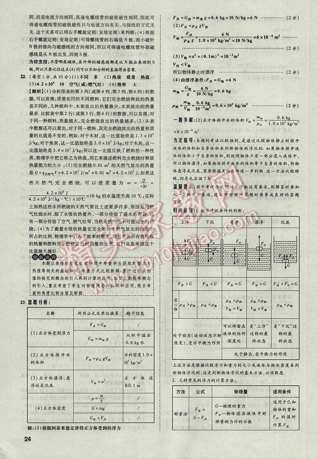 2017年云南中考方舟真题超详解物理 参考答案第23页