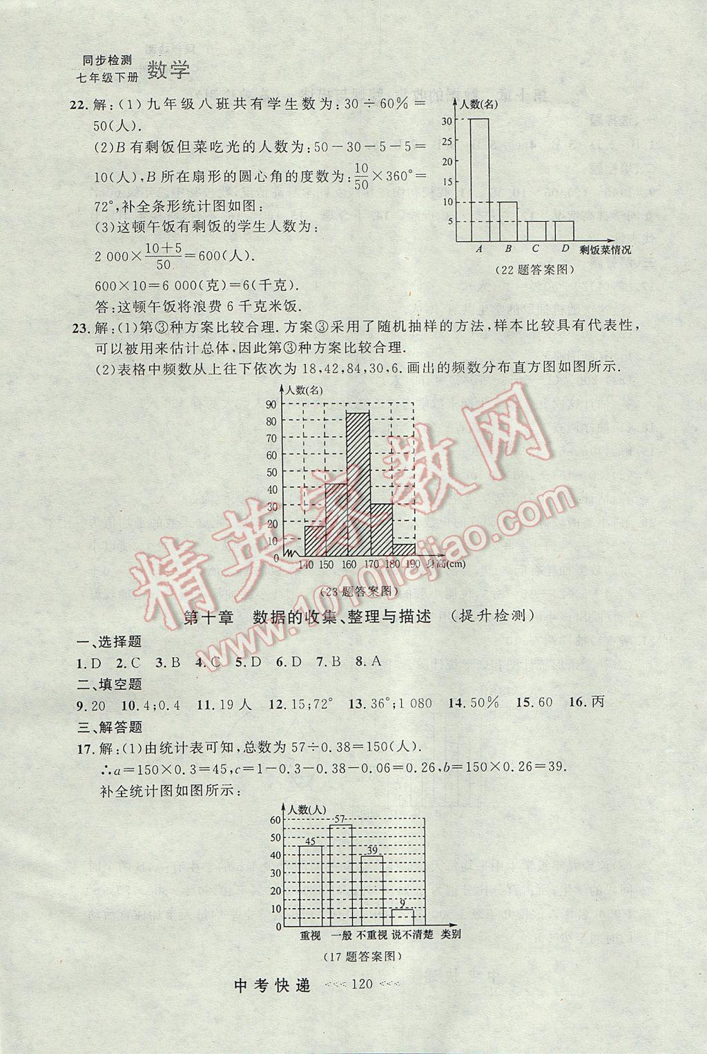 2017年中考快遞同步檢測(cè)七年級(jí)數(shù)學(xué)下冊(cè)人教版大連專用 參考答案第40頁(yè)