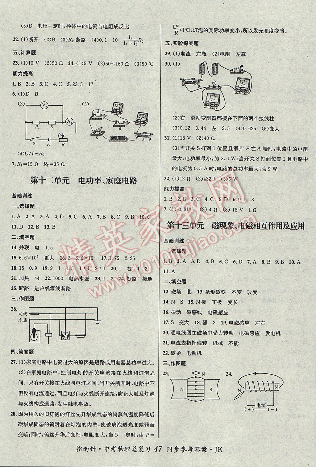 2017年指南針神州中考物理總復(fù)習(xí)教科版 參考答案第5頁(yè)