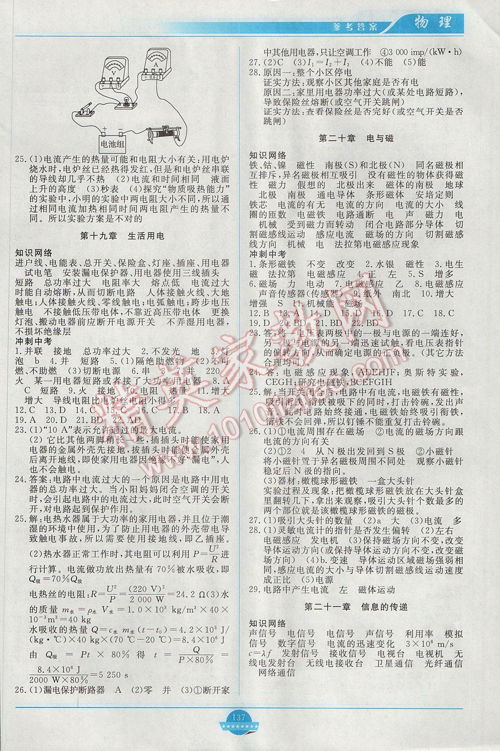 2017年中考總復(fù)習(xí)贏在中考物理人教版江西省專(zhuān)用 參考答案第9頁(yè)