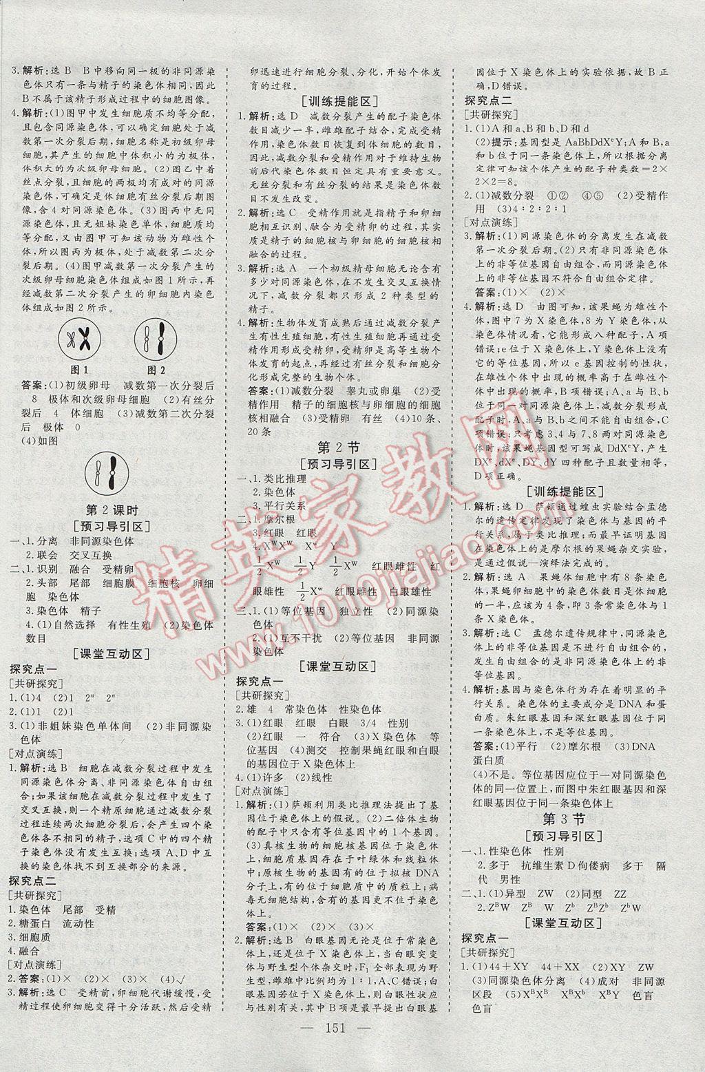 創(chuàng)新方案高中同步創(chuàng)新課堂生物必修2人教版 參考答案第3頁