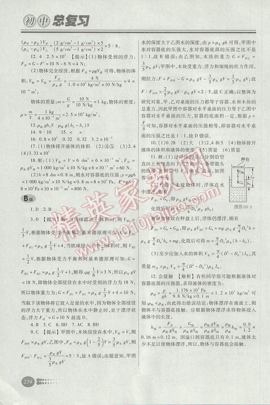 2017年學(xué)習(xí)質(zhì)量監(jiān)測初中總復(fù)習(xí)物理人教版 參考答案第13頁